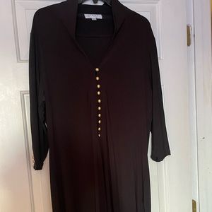 Nikki Poulos ladies column dress 1X black.